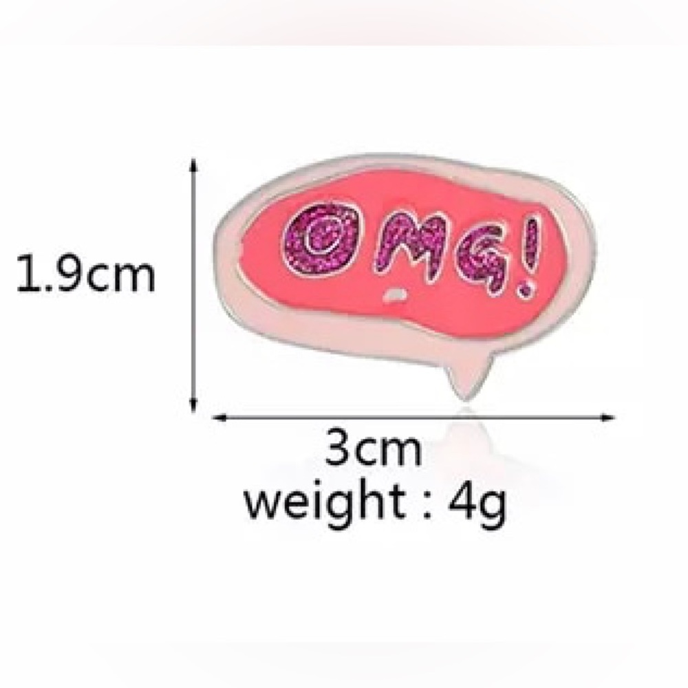 🟣💗3/$10! “OMG” Versatile Enamel Pin for Jackets, Purses & more (mix & match) - Picture 3 of 3
